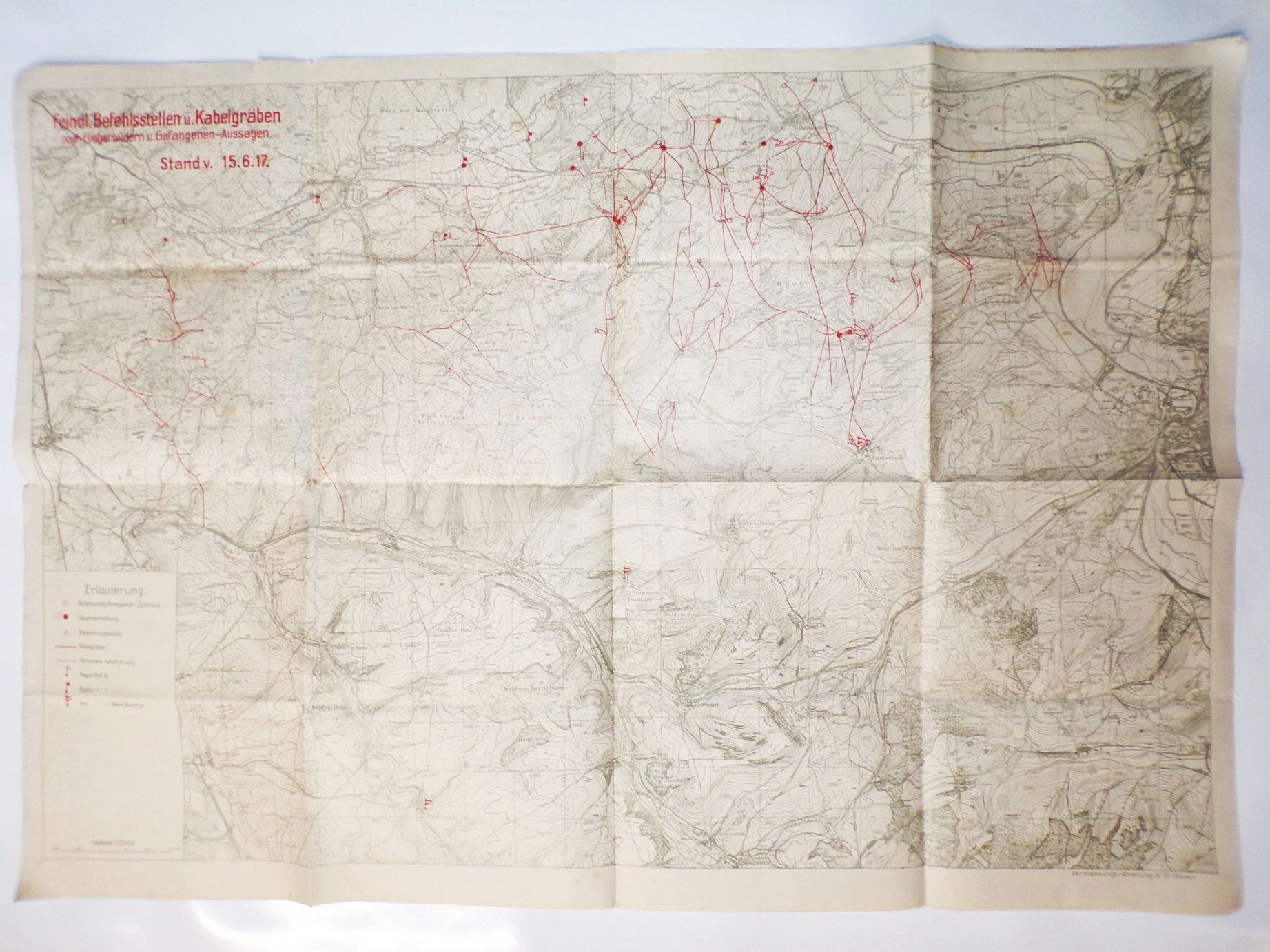 Landkarte feindliche Befehlsstellen Kabelgräben 1917 Neuvilly Esnes Blercourt Landkarte feindliche Befehlsstellen Kabelgräben 1917 Neuvilly Esnes Blercourt