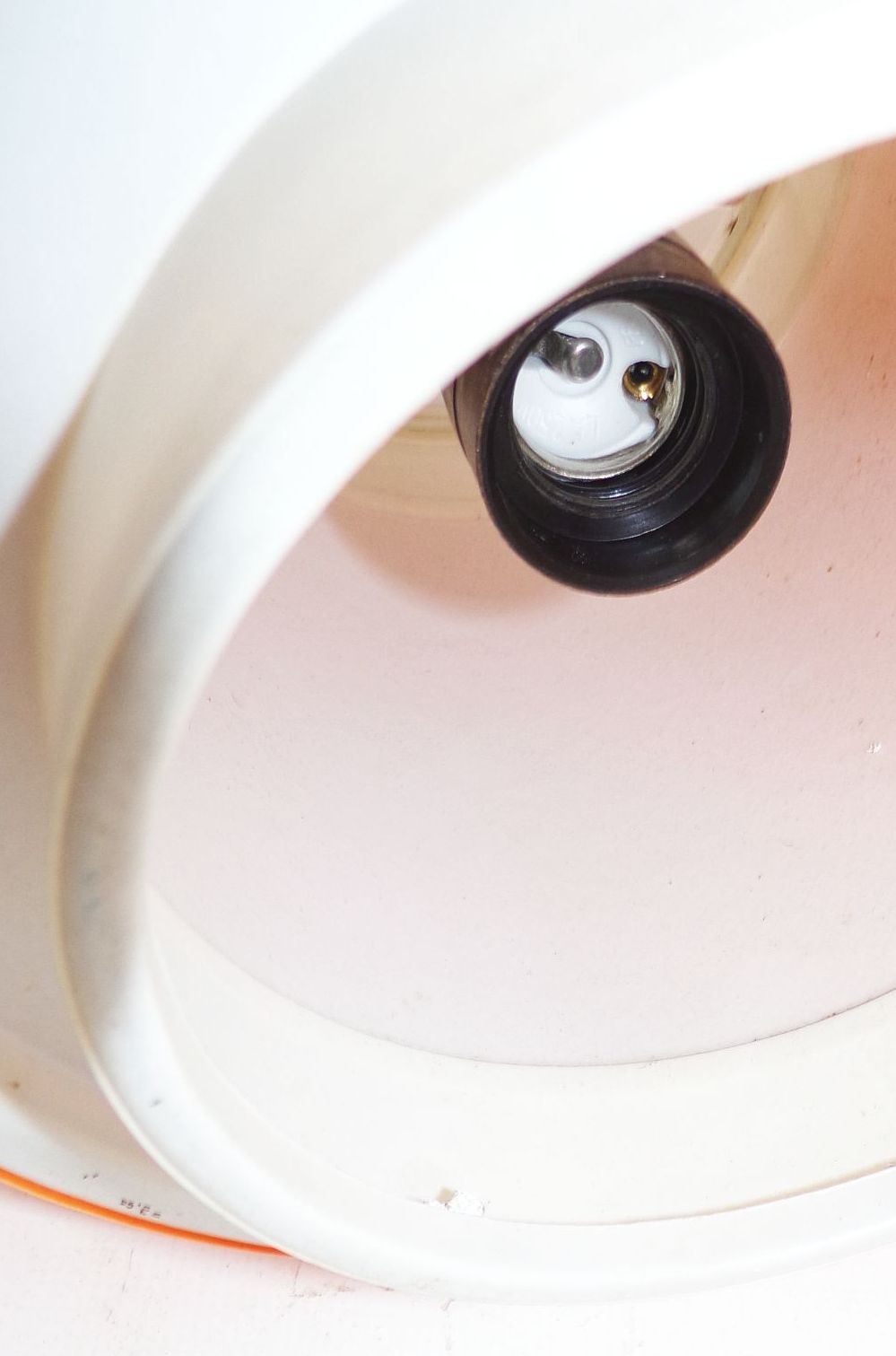 DDR Deckenleuchte Weiss Orange E27 Pendellampe Retro Lampe 