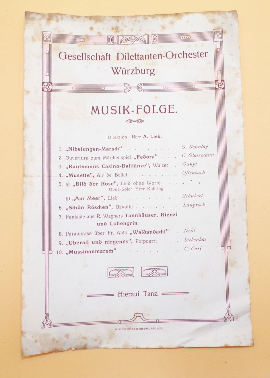 Würzburg Dokumente Neues Gymnasium Programme 1905 bis 1918 Würzburg Dokumente Neues Gymnasium Programme 1905 bis 1918