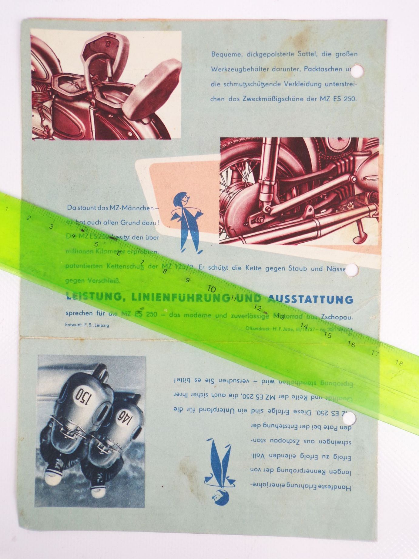 Altes Faltblatt MZ ES150 VEB Motorradwerk Zschopau DDR 1956 Werbung Altes Faltblatt MZ ES150 VEB Motorradwerk Zschopau DDR 1956 Werbung