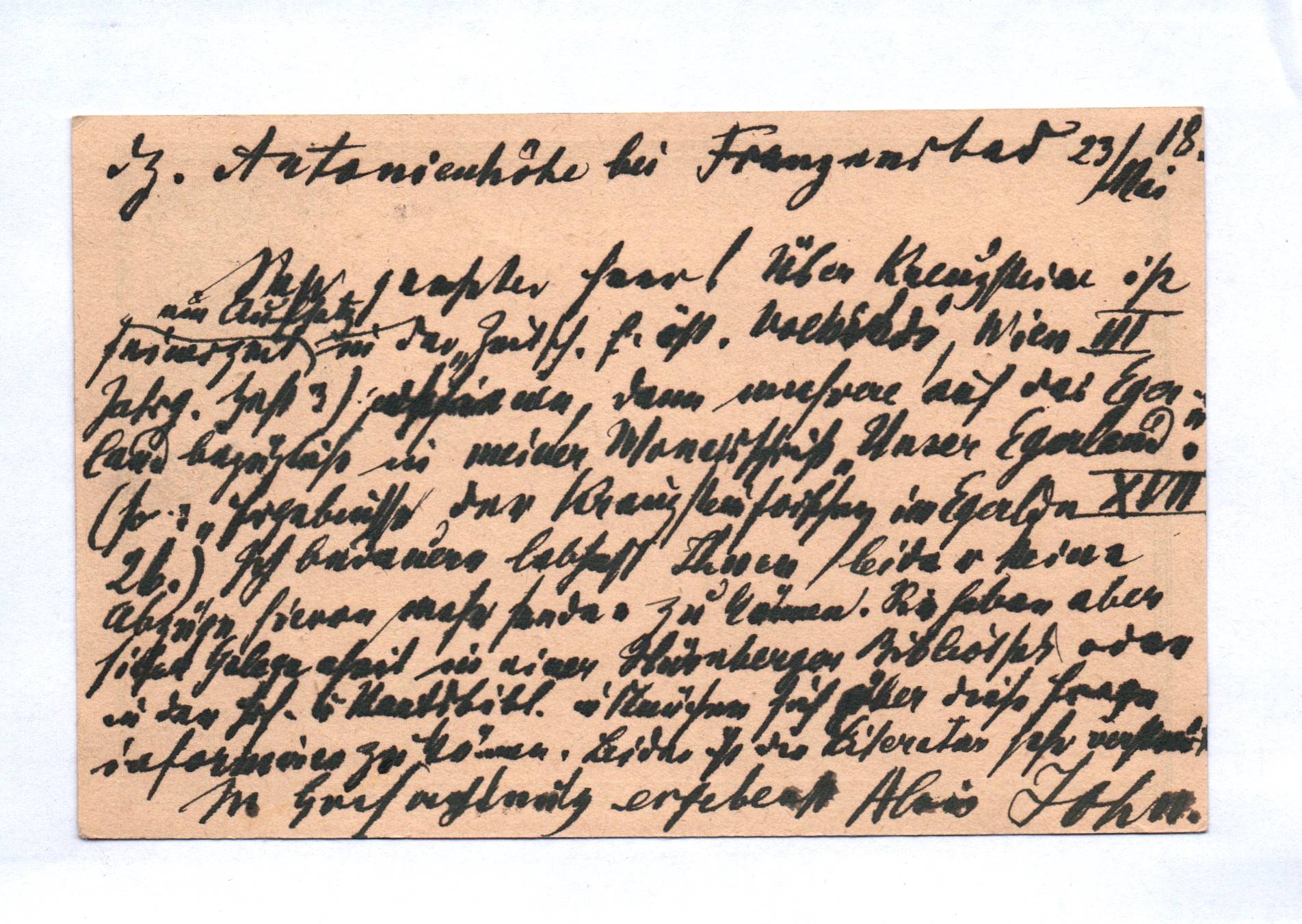 Ganzsache von Schriftsteller Alois John Eger 1918 Autograph Ganzsache von Schriftsteller Alois John Eger 1918 Autograph