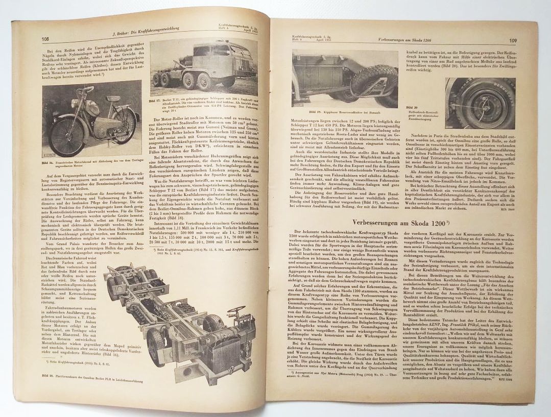 DDR Zeitschrift Kraftfahrzeug Technik 1955 Nr 4 Ausgleichgetriebe DDR Zeitschrif