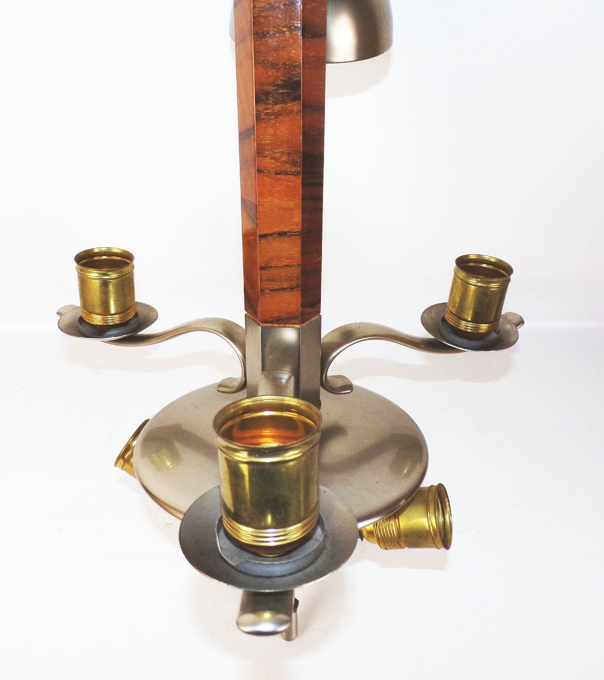 Art Deco Deckenleuchte Ersatzteil Bauhaus Lampe E27 Messing Metall Holzdesign