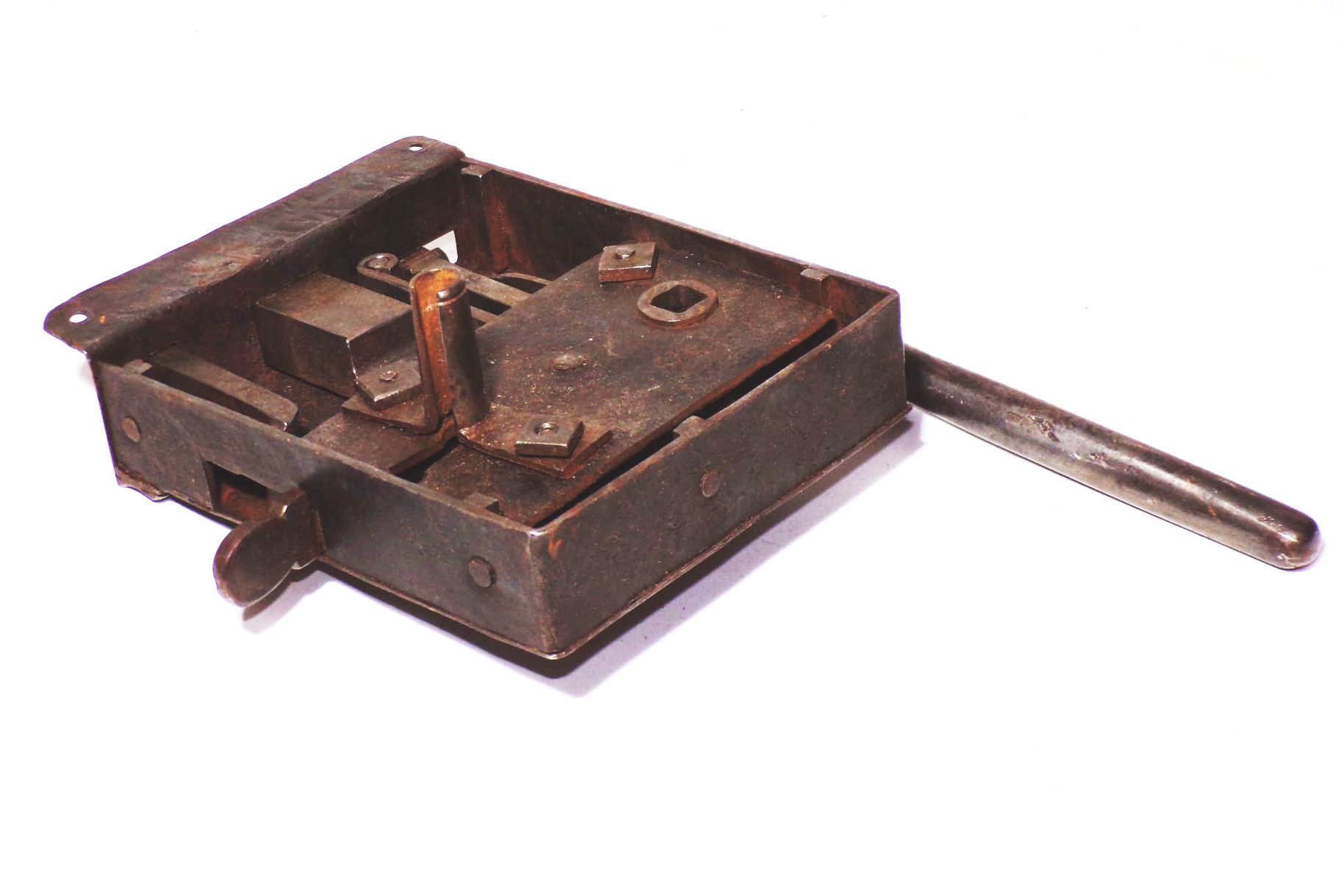 Türschloss aus Eisen mit Schlüssel uralt Kastenschloss 