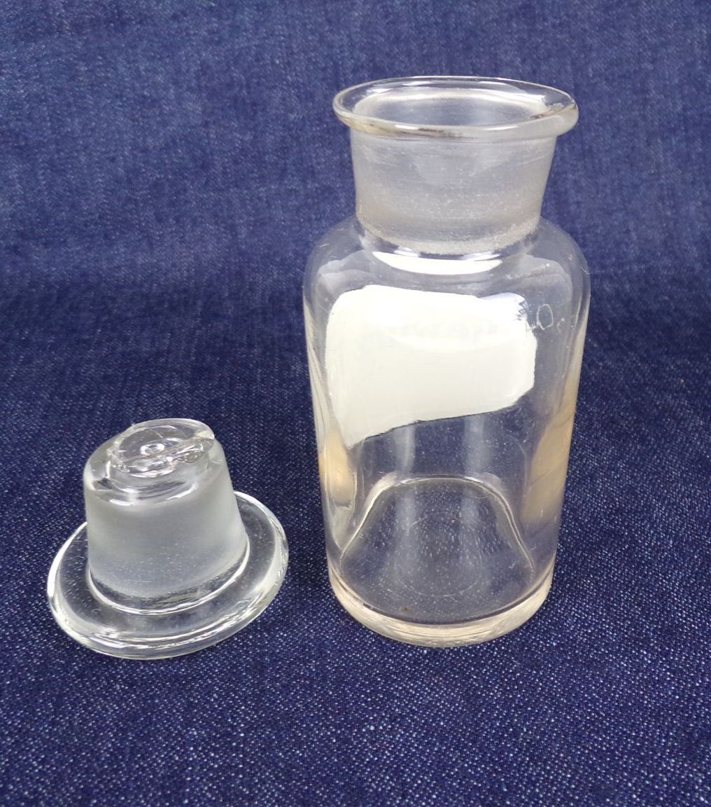Alte Vorratsgefäß Gewürz K Apothekerflasche 100 ml Glas Vintage Deko 