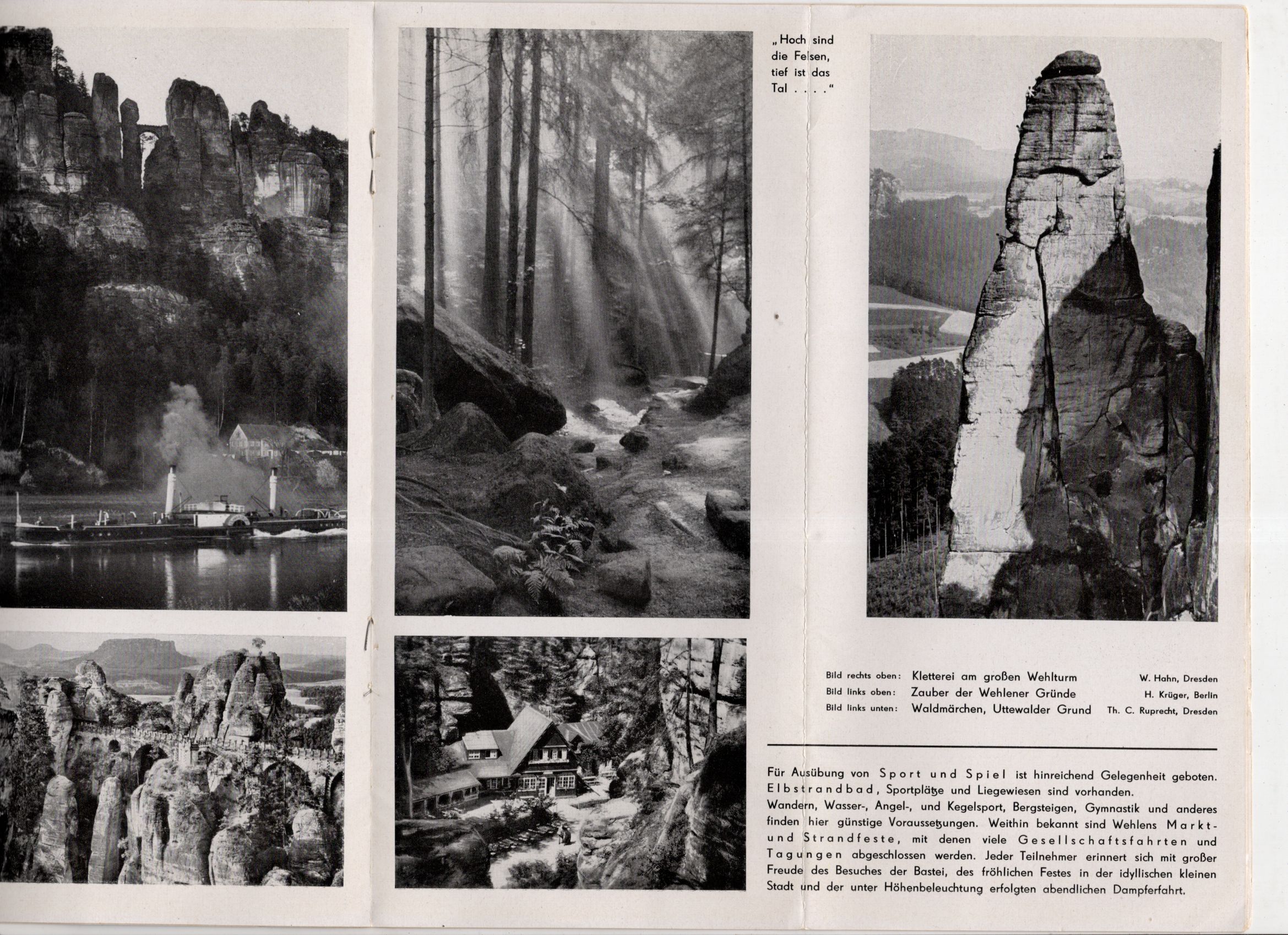 Sommerfrische Wehlen altes Reiseprospekt 1939 Sächsische Schweiz Sommerfrische Wehlen altes Reiseprospekt 1939 Sächsische Schweiz