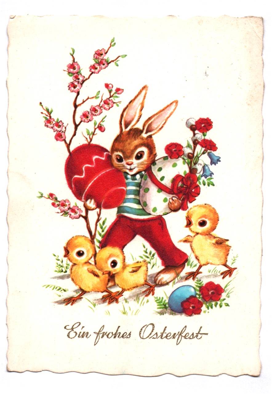 Ak Ein frohes Osterfest 1963 Kitschkarte BRD