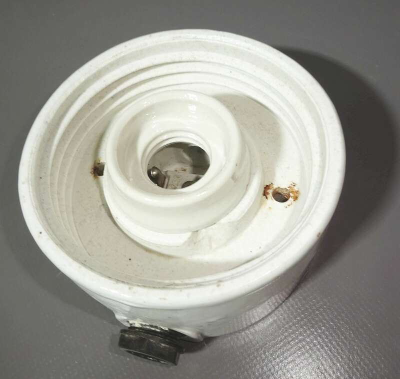 Kellerlampe Industriedesign Porzellan Glas Lampe Weiss E27