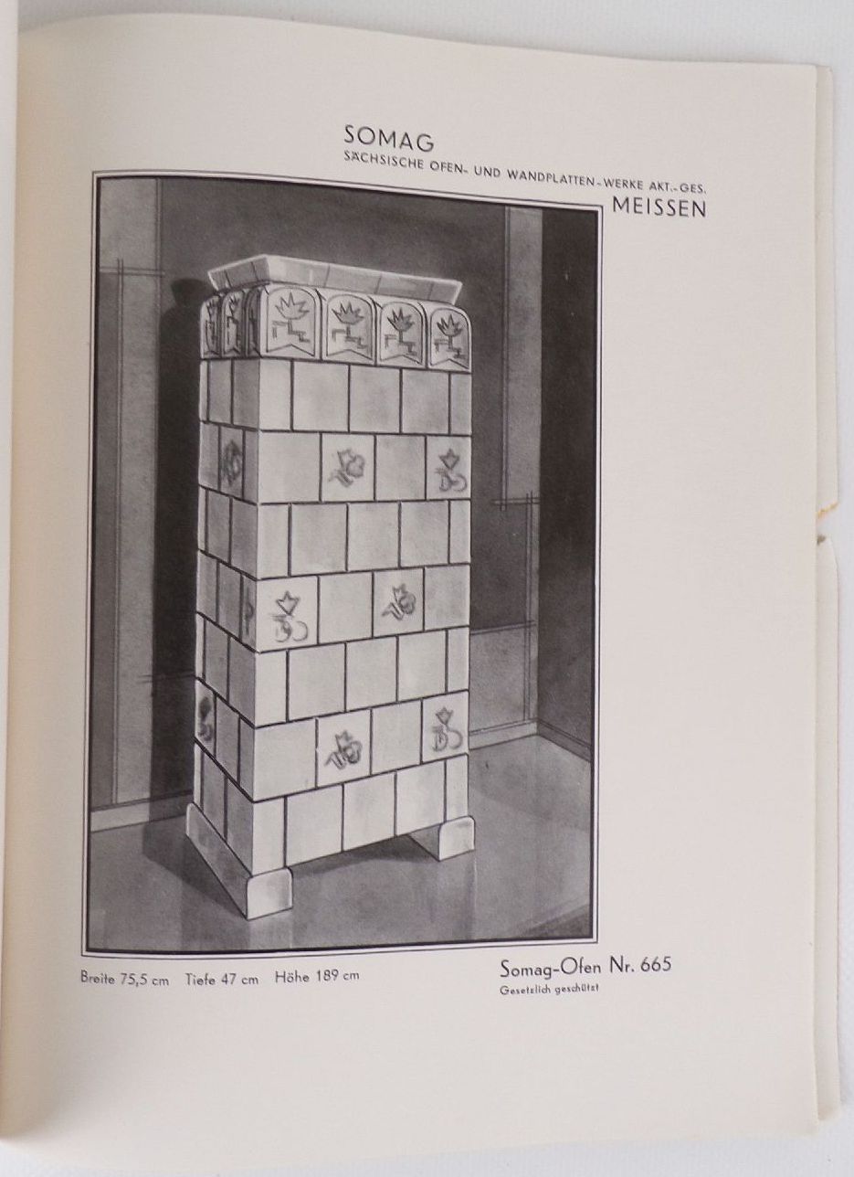 Altes Musterbuch SOMAG Öfen Meissen 1930 er Kachelofen Katalog