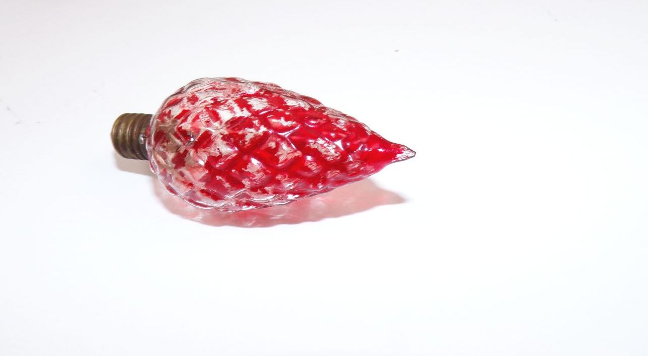 Alte Glühlampe 6 Stück Farbe Beleuchtung mit Spitze Uralt Christbaumschmuck 