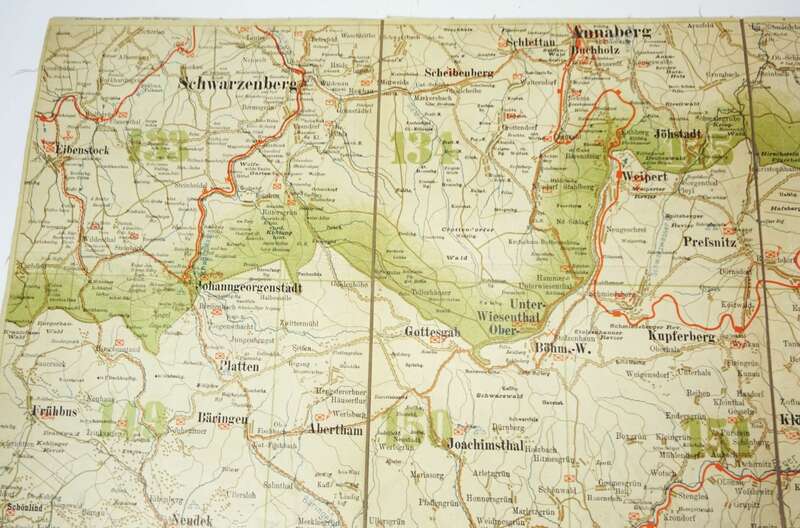 Landkarte Lichtenstadt Sonnenberg Puschwitz Buchau Böhmen Tschechien