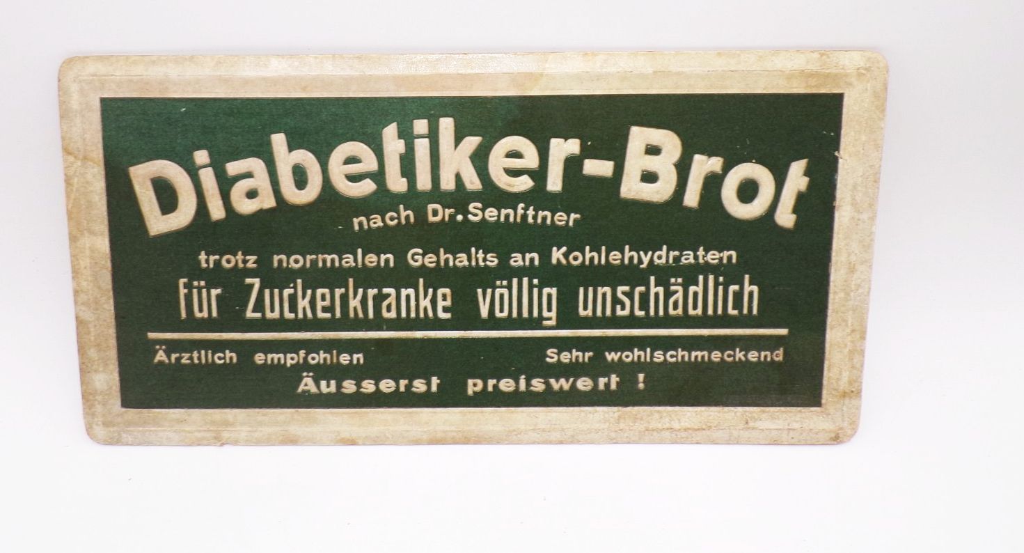 Altes Pappschild Diabetiker Brot um 1930 Reklame Sammler 
