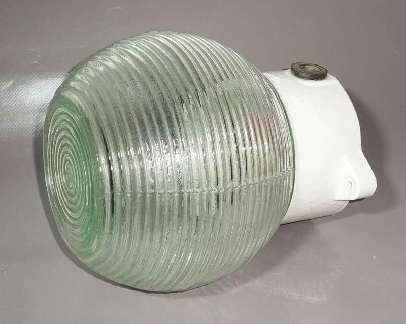 Glaslampe alte Kellerlampe Industriedesign E27 Lampe Glas Porzellan 