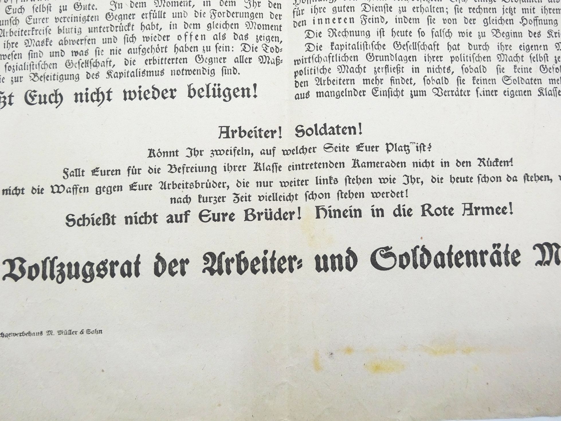 KPD Aushang 1919 Hinein in die Rote Armee KPD Aushang 1919 Hinein in die Rote Armee