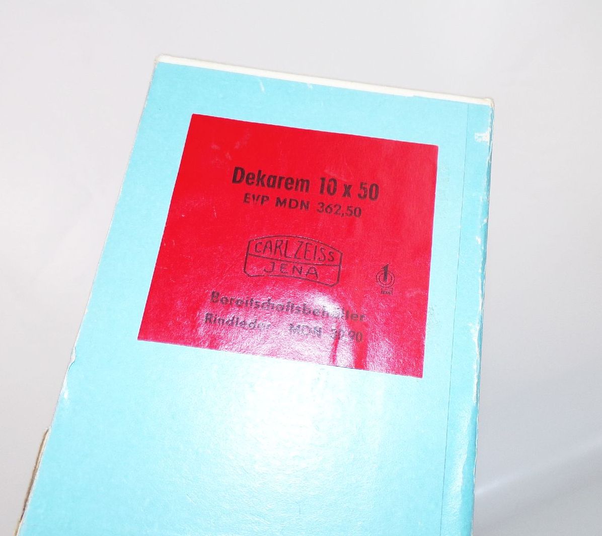 Alter Carl Zeiss Jena Originalkarton Dekarem 10x50 
