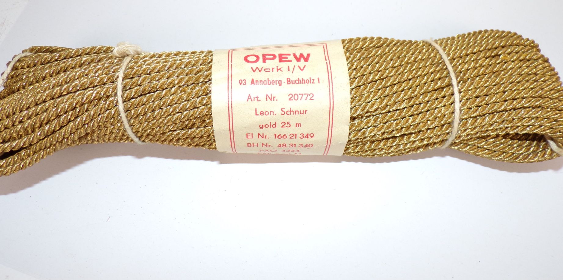 Kordel Atlaskordel Goldkordel Gold Schnur 25 Meter Handarbeit Polsterei Vintage