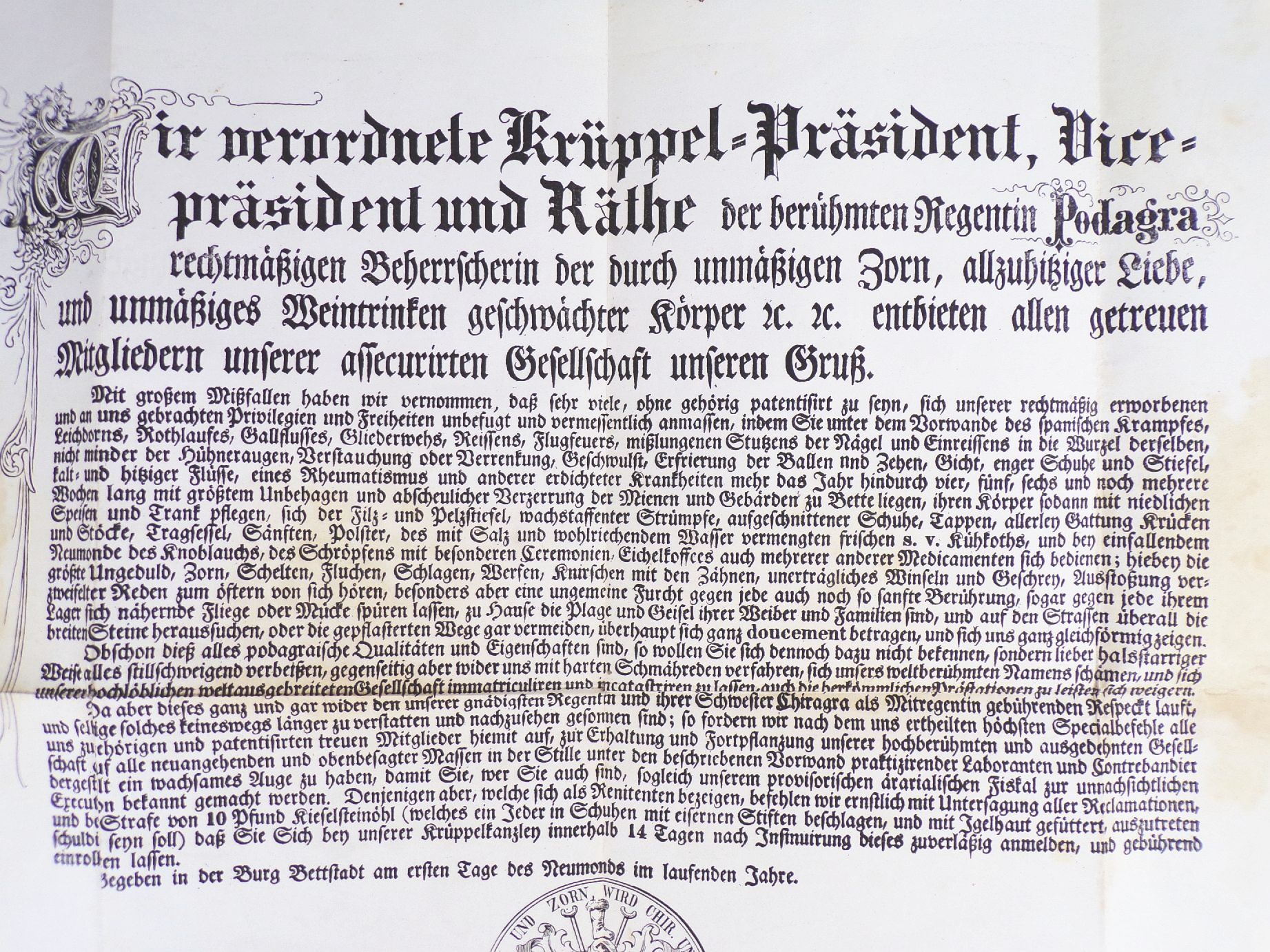 Alte Karneval Urkunde Nürnberg Fränkische Fastnacht um 1880 Alte Karneval Urkunde Nürnberg Fränkische Fastnacht um 1880
