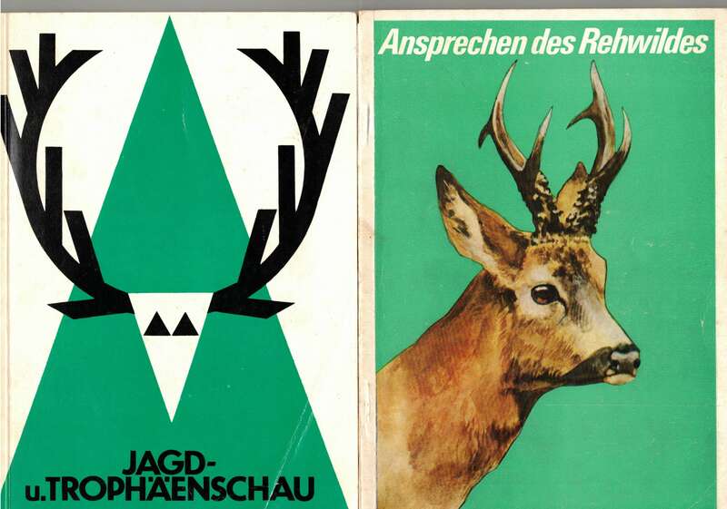 Jagd Trophäenschau Dresden 1973 Ansprechen des Rehwildes Jäger Waidmann  