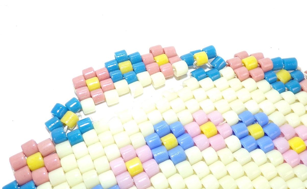 Vintage Topfuntersetzer Glasperlen Bad Flinsberg Schlesien Untersetzer handmade