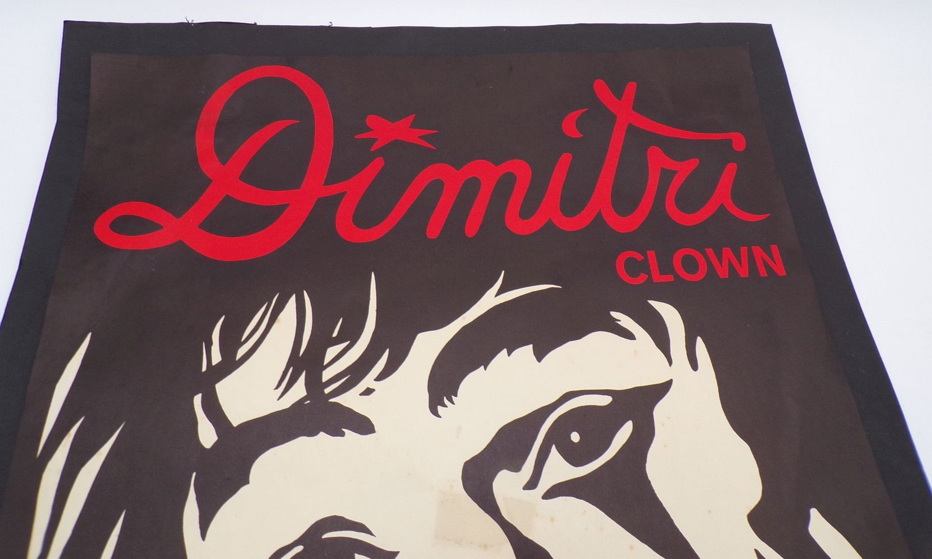 Altes Plakat Clown Dimitri mit Autogramm Vintage Zirkus 