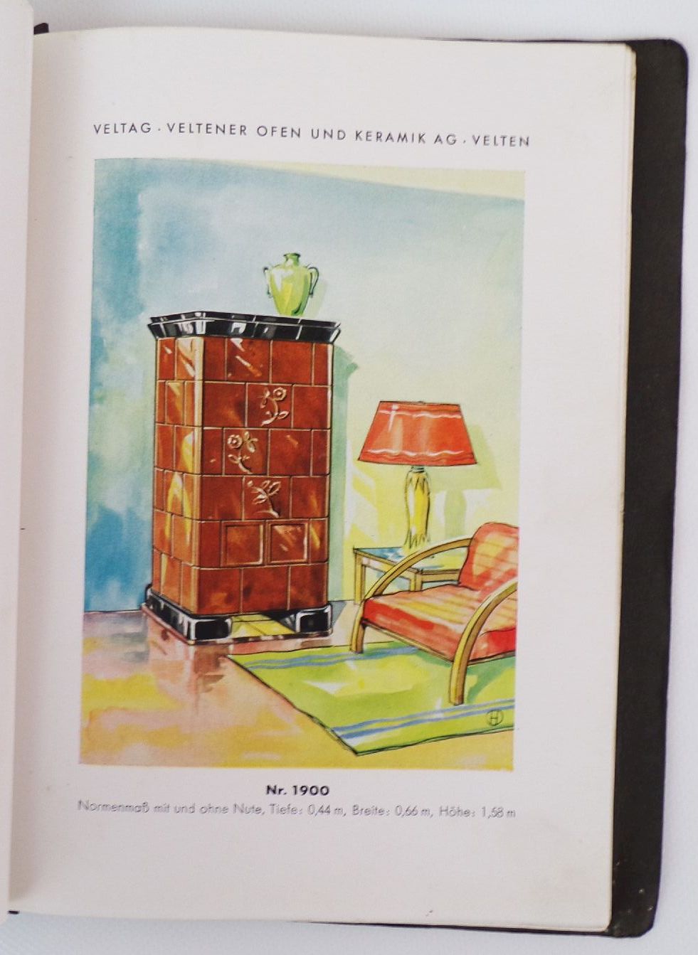 Alter Katalog Veltag Veltener Ofen Keramik AG 1938 Kachelöfen Musterbuch