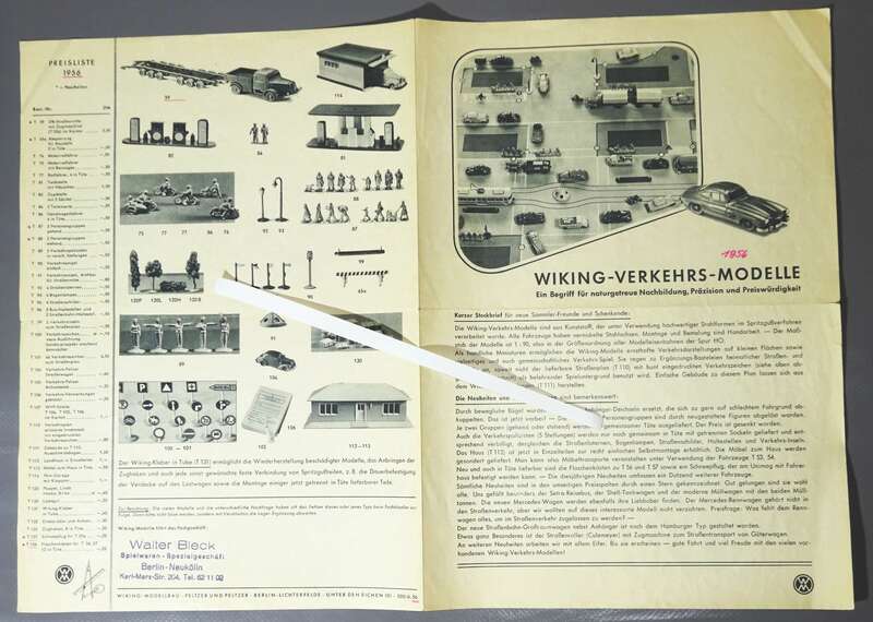 Prospekt Wiking Modelle Neuheiten 1956 Modellautos Verkehrsmodelle 