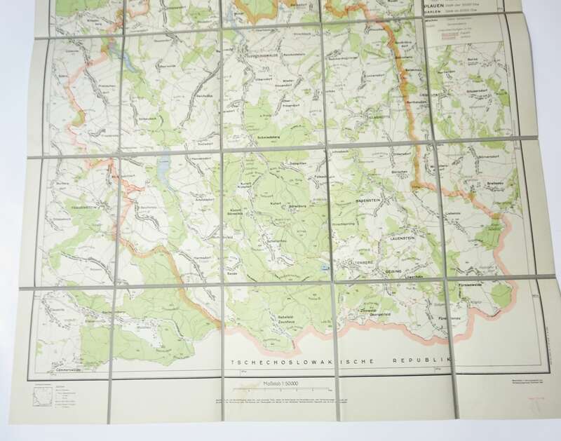 Alte Leinen Landkarte DIPPOLDISWALDE Vintage L    