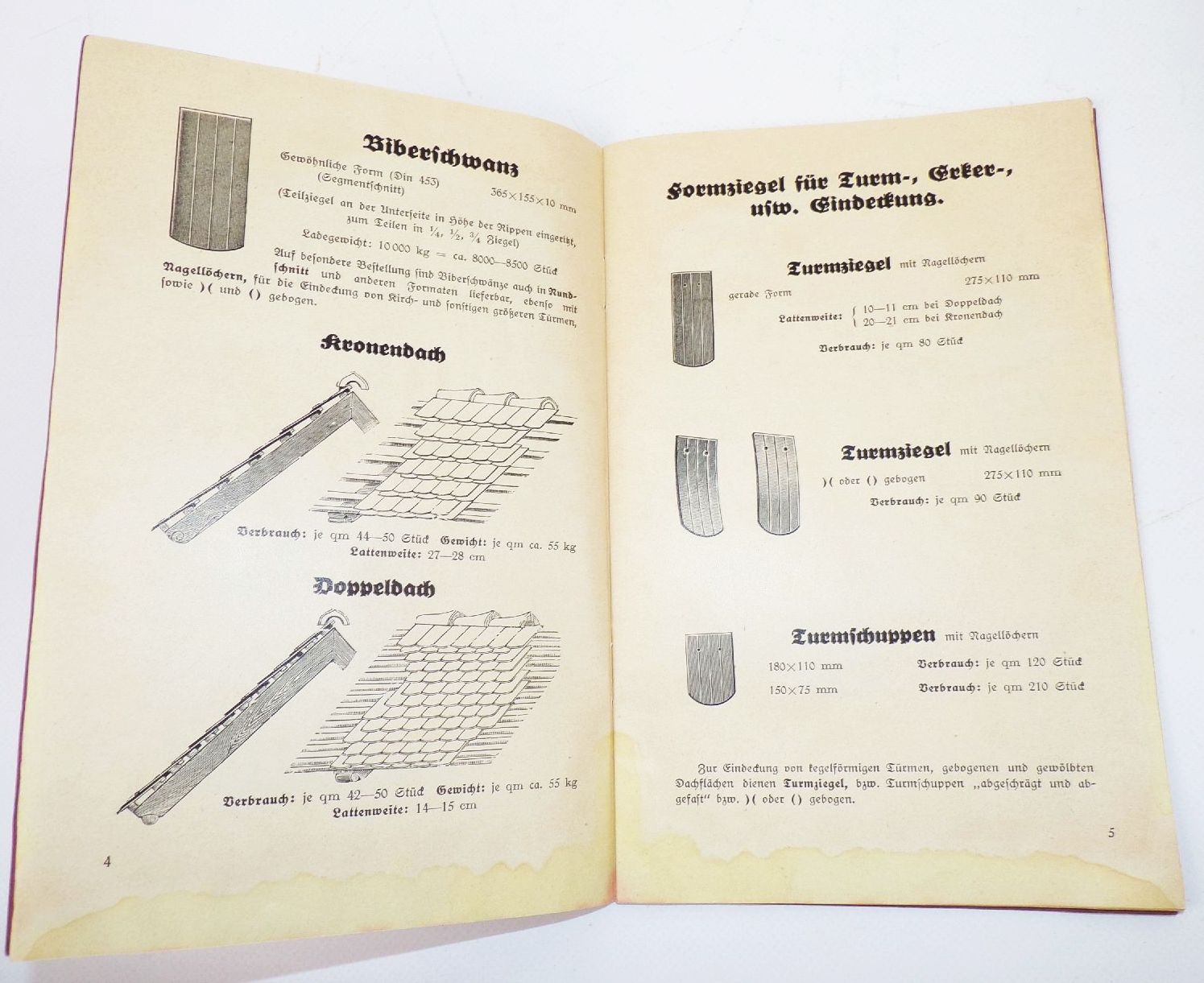 Katalog Sturm Dachziegel Werke Freiwaldau Schlesien 1937 Dachdecker