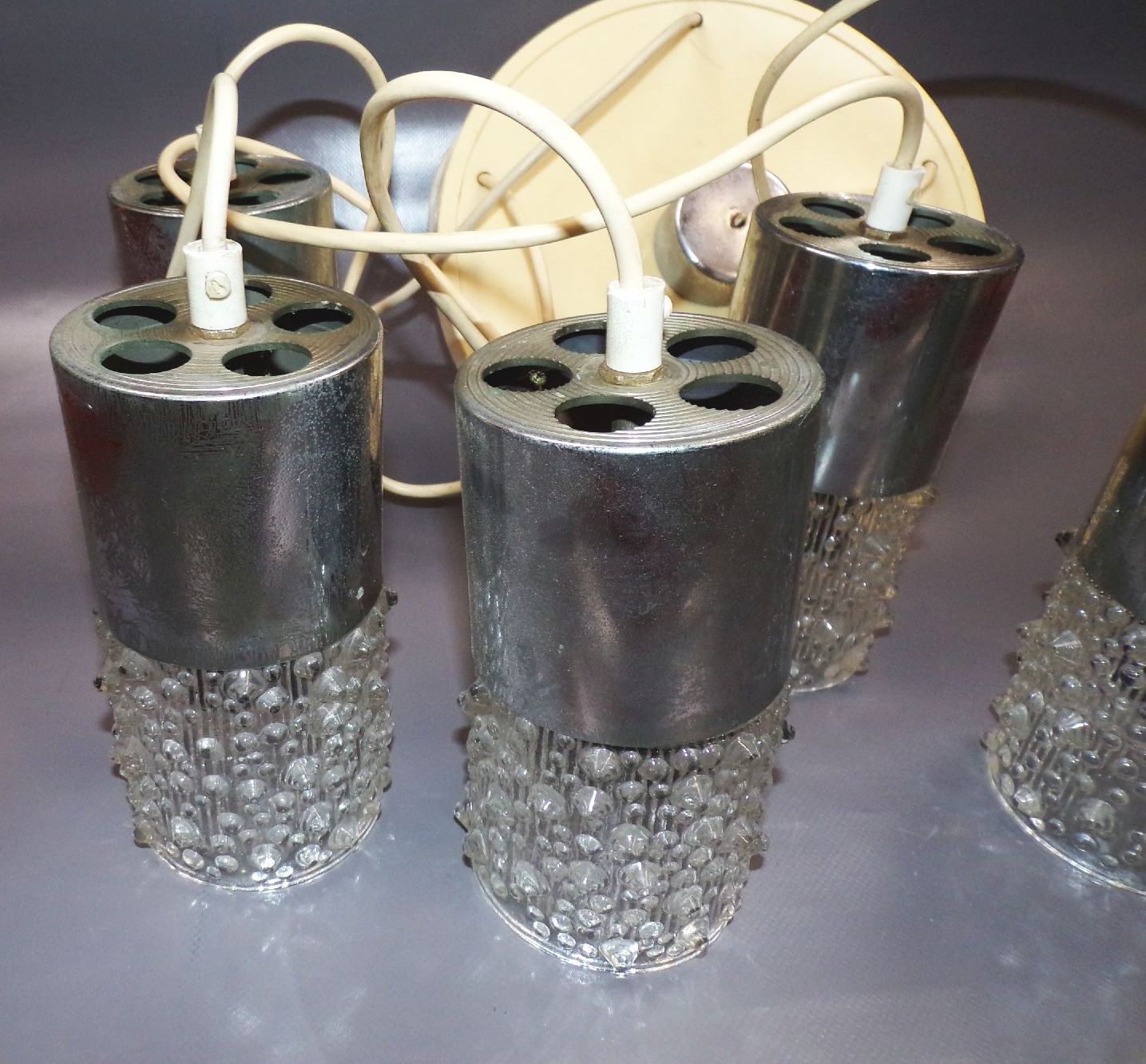 Alte Kaskadenlampe Deckenleuchte Pendellampe E14 Hängelampe 1970 er Retro