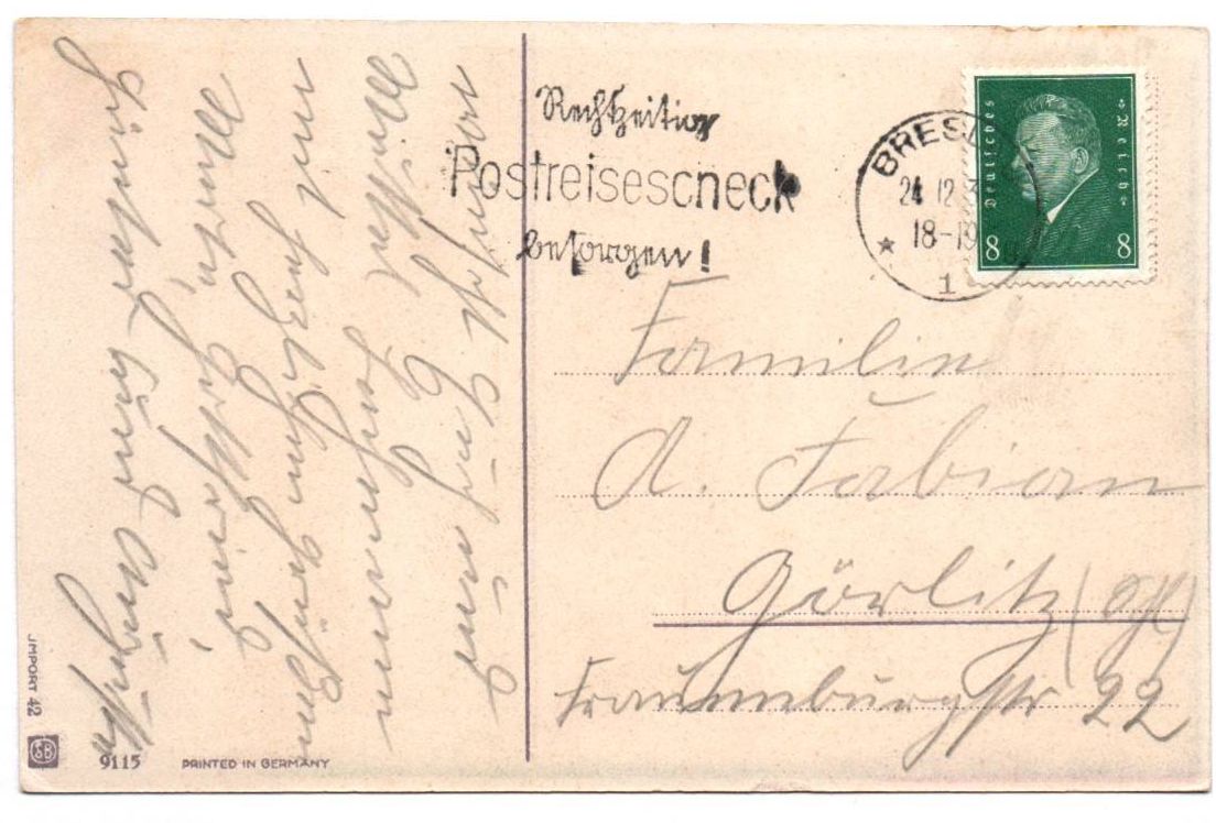 Postkarte Gesegnete Weihnachten Engel mit Jesuskind 1930er 