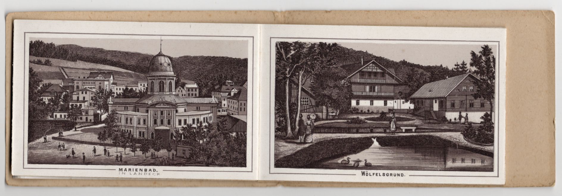 Leporello Erinnerung an Glatz und Umgebung um 1890 Schlesien