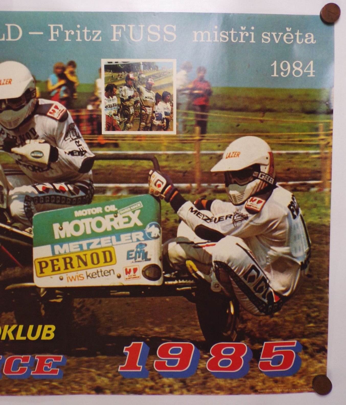 Altes Poster Hansueli Bächtold Fritz Fuss 1984 Automotoklub Ouvenice