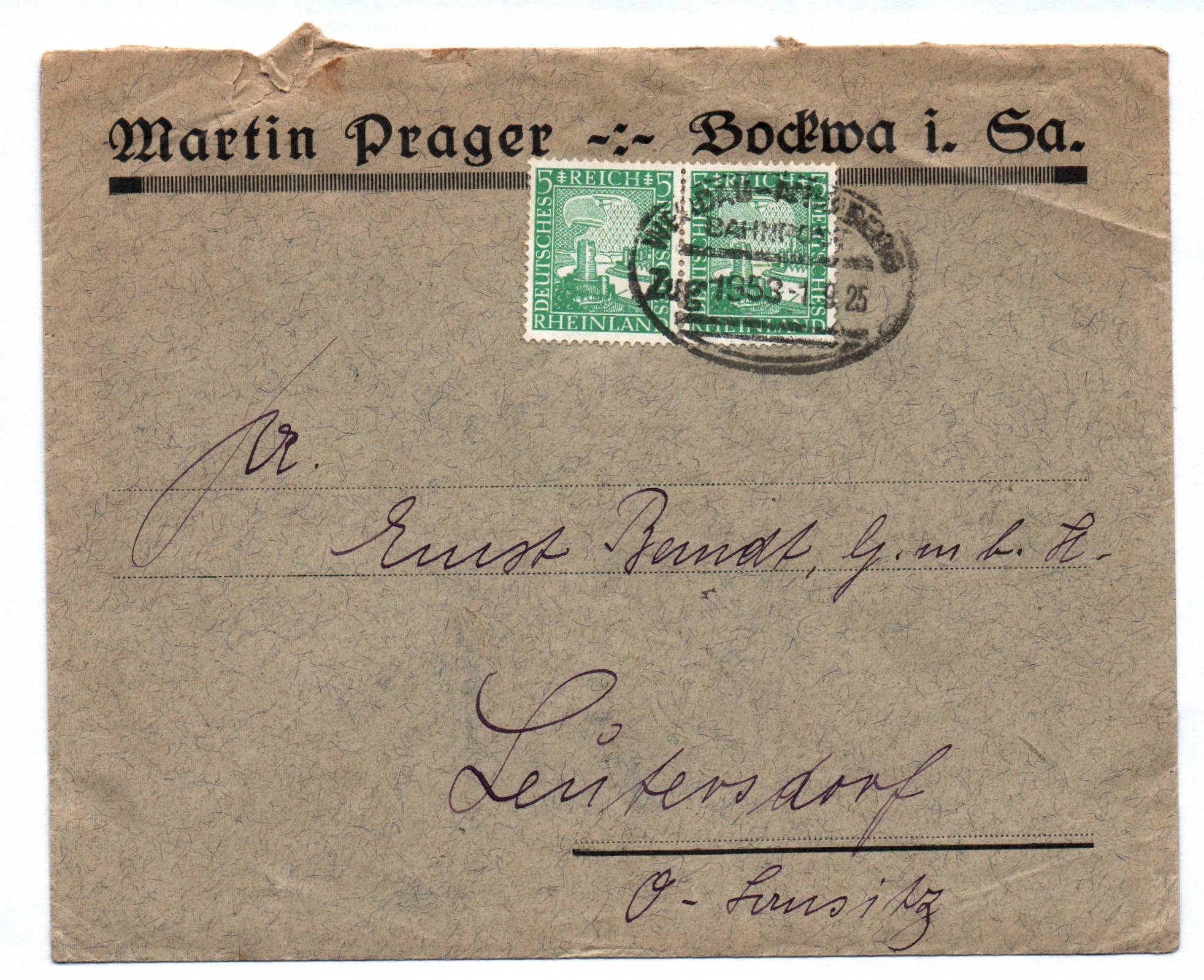 Brief Martin Prager Bockwa in Sachsen 1983