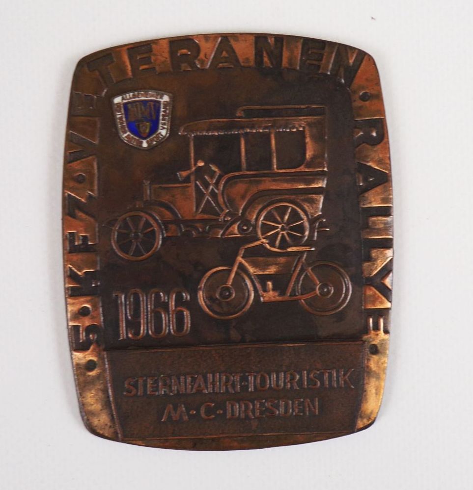 AMDV Plakette Sternfahrt Touristik MC Dresden 1966 AMDV Plakette Sternfahrt Touristik MC Dresden 1966
