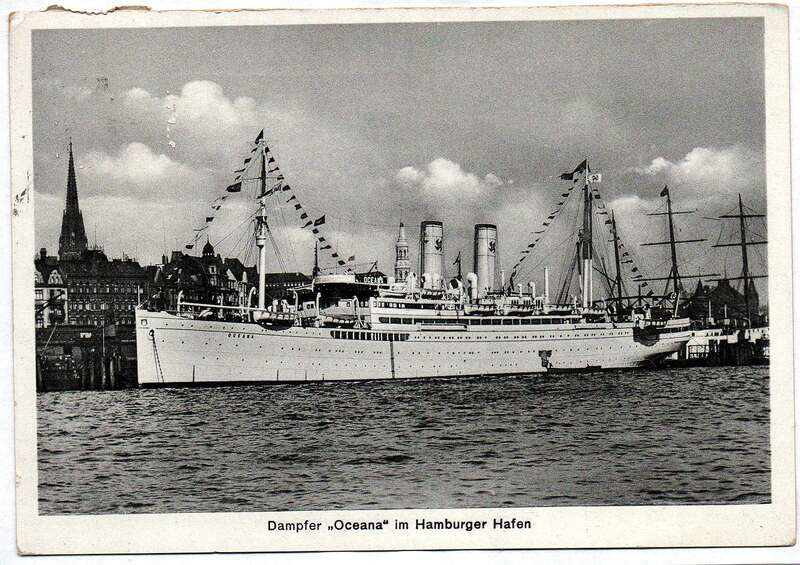 Ak Foto Dampfer Oceana im Hamburger Hafen 1939