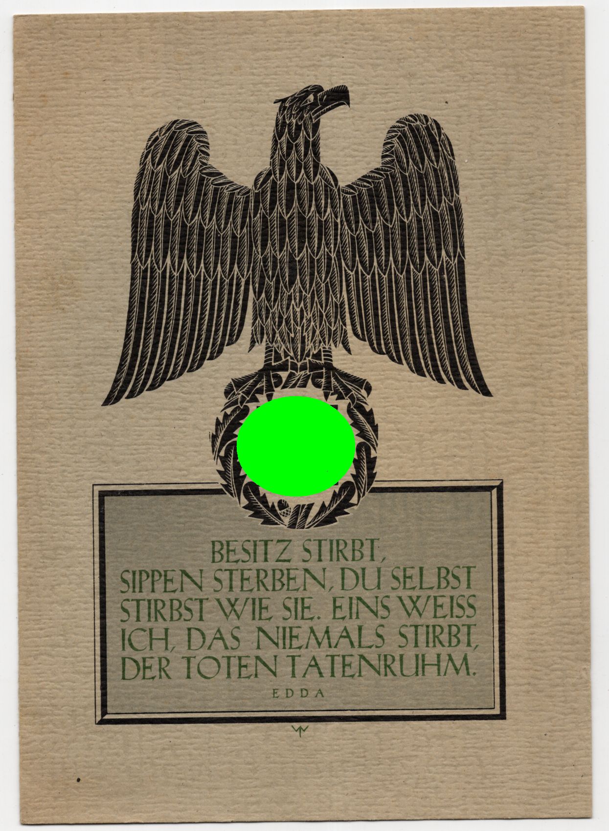 Beileidschreiben NSDAP Kaufbeuren Allgäu Edda Drittes Reich