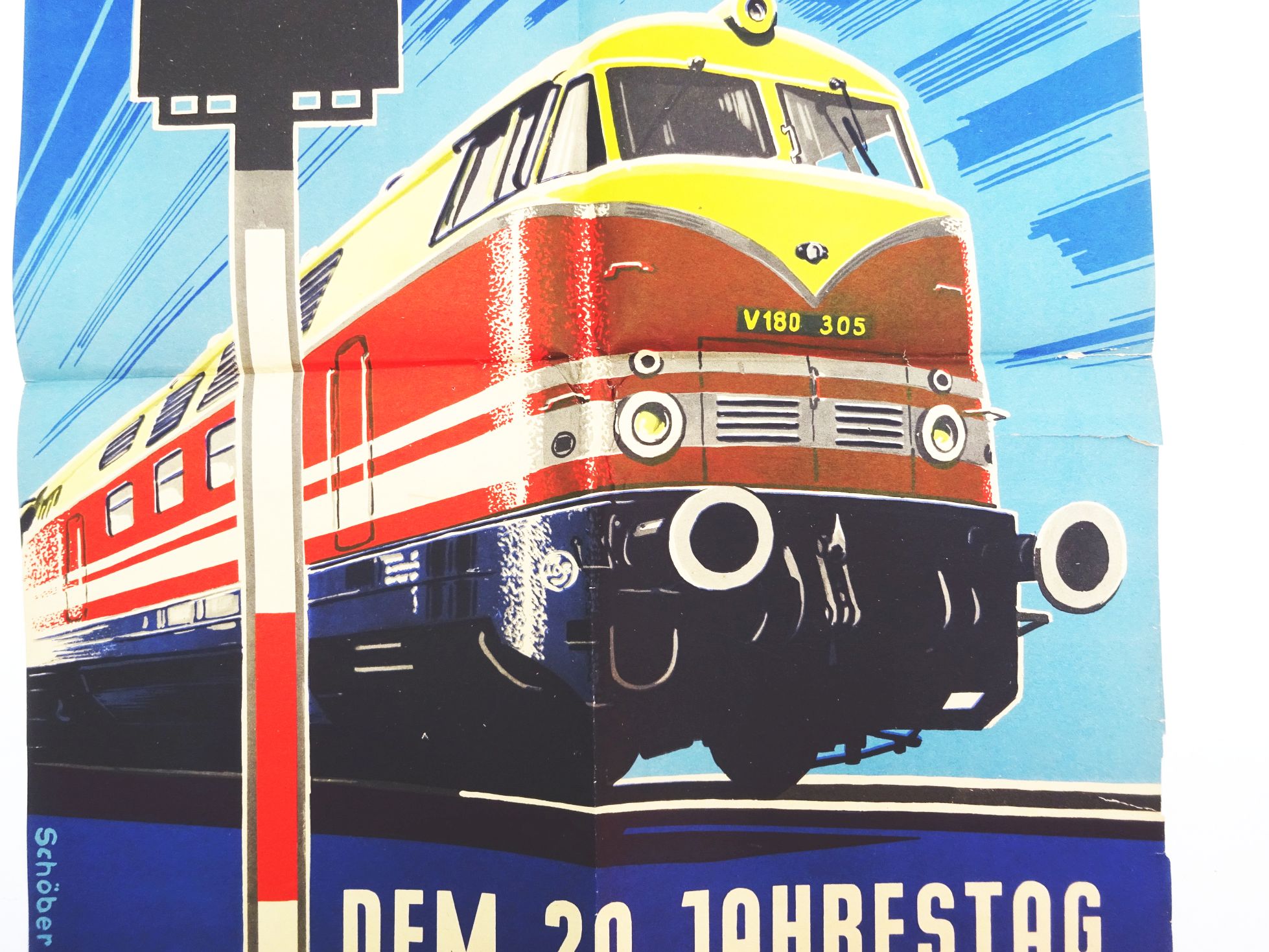 Altes Plakat Tag des Deutschen Eisenbahners 1968 Jahrestag der DDR