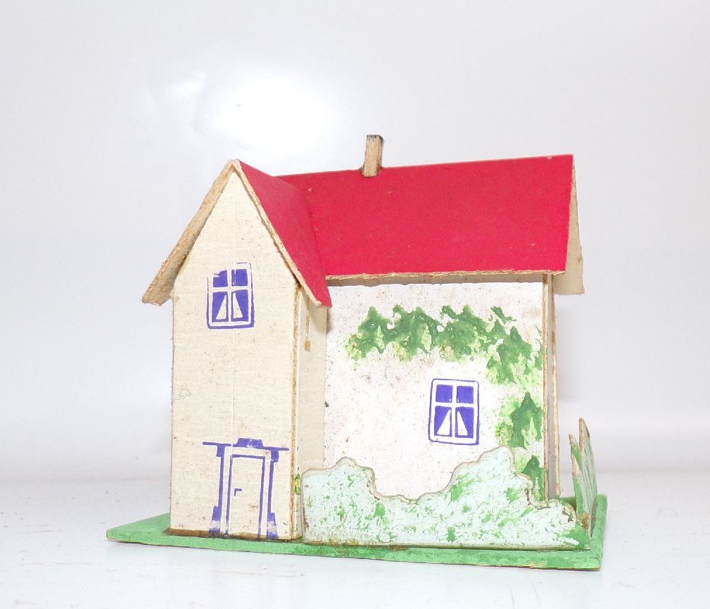 Alte Häuser aus Pappe Modellbau Modelleisenbahn 1940 1950 er OVP 