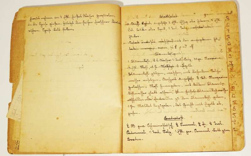 Handgeschriebenes Kochbuch vor 1945 Rezepte Kochen Braten