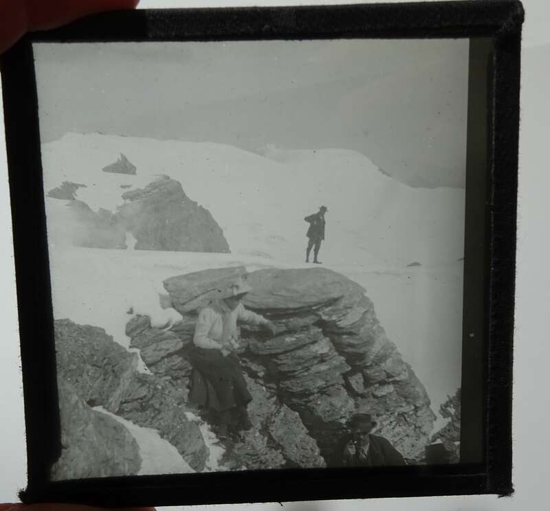 Foto Nachlaß Dia Glasplatten Italien Reise Alpen um 1910 Glasdias Holzschalten