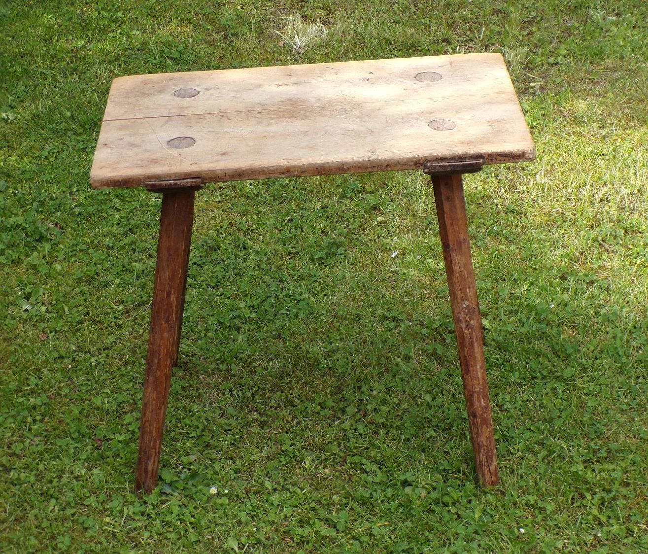 Alter Holzhocker Vierbein Hocker Schemel Industrie Look Vintage Werkstatthocker