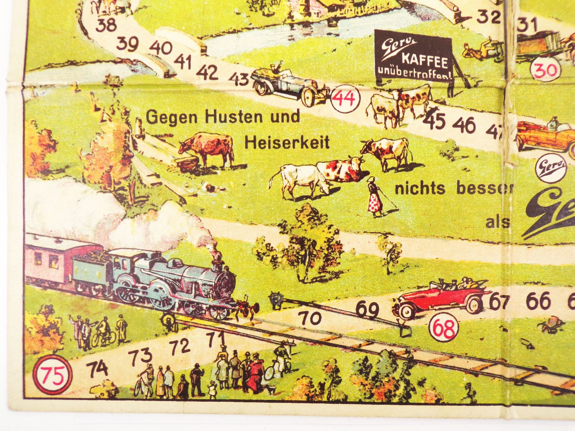 Reklame Spielbrett Gero Kakao Werbung um 1930