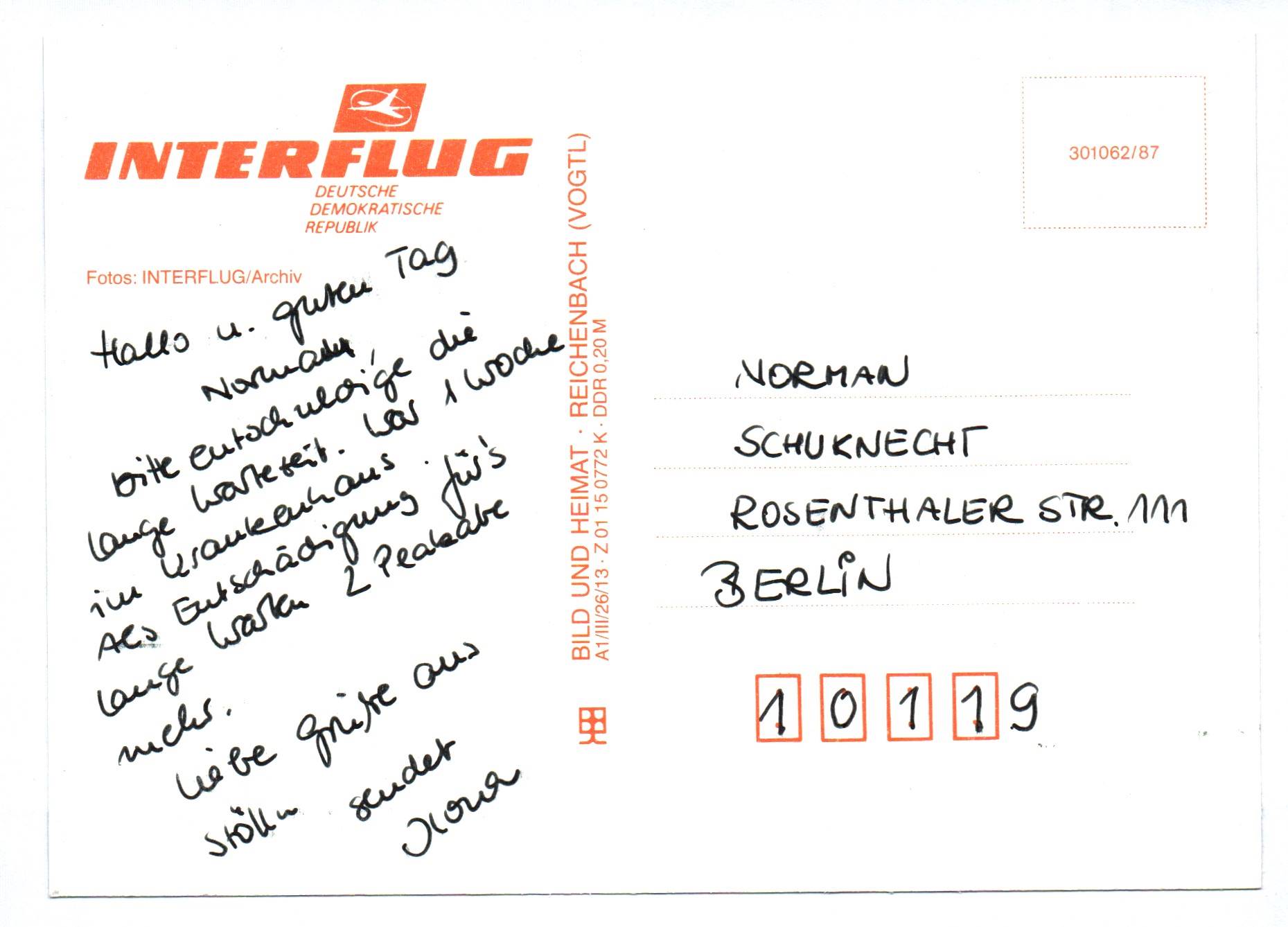 Ak Interflug DDR Piloten Stewardess DDR Flugzeug IL-62 Ak Interflug DDR Piloten Stewardess DDR Flugzeug IL-62