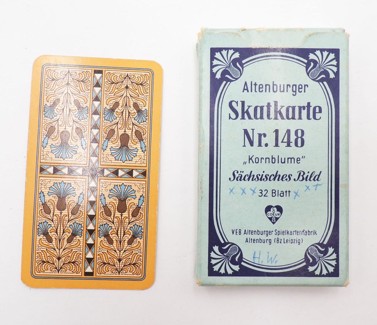 Altenburger Skatkarte Nr 148 Kornblume Sächsisches Bild Kartenspiel Altenburger Skatkarte Nr 148 Kornblume Sächsisches Bild Kartenspiel