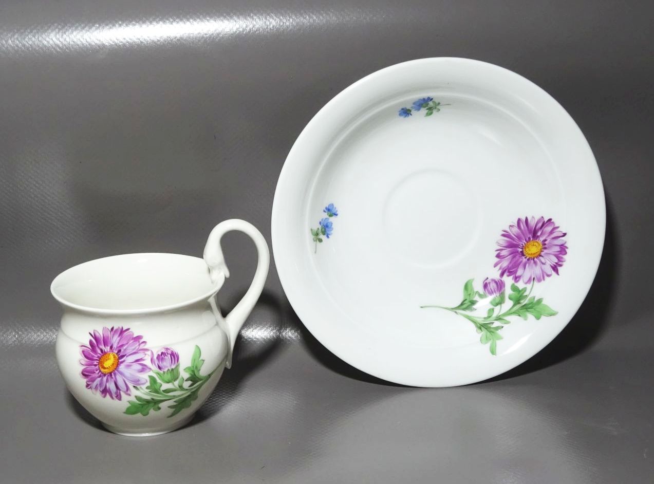 Meissen Gedeck Schwanenhals Blumen Dekor Gerbera 3 Wahl 