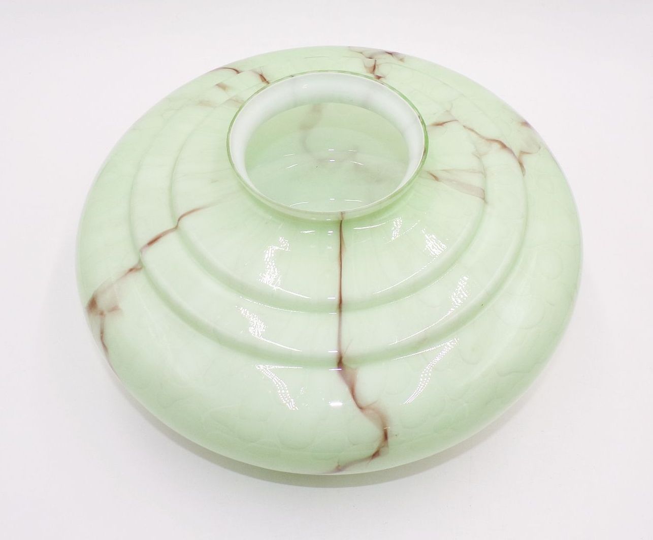 Alter Lampenschirm Grün marmoriert Art Deco Lampenglas Deckenleuchte