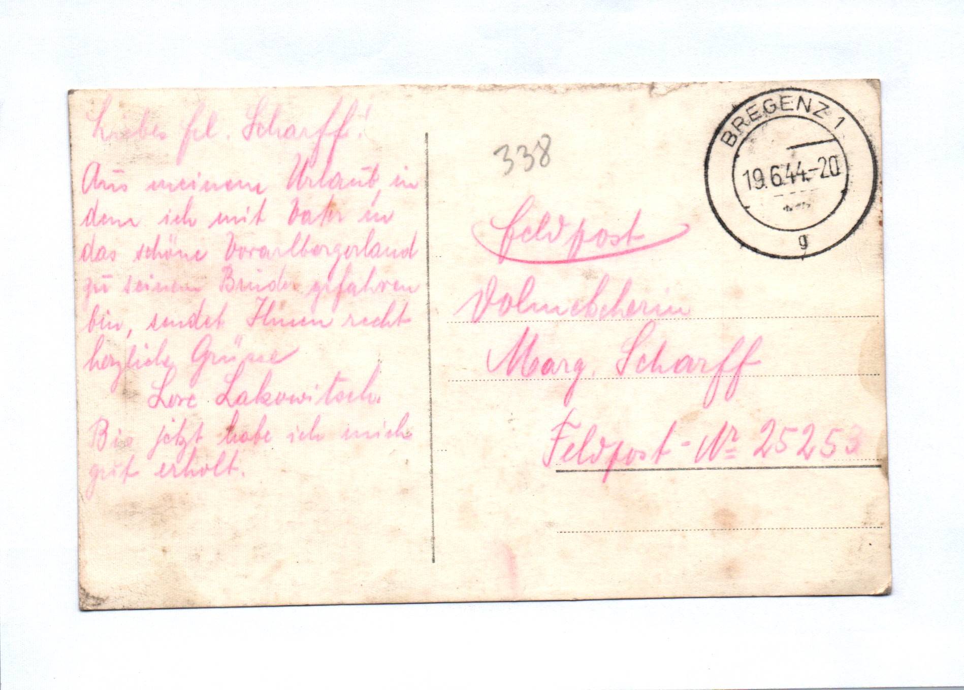 Ak Dornbirn Vorarlberg 1944 Feldpost