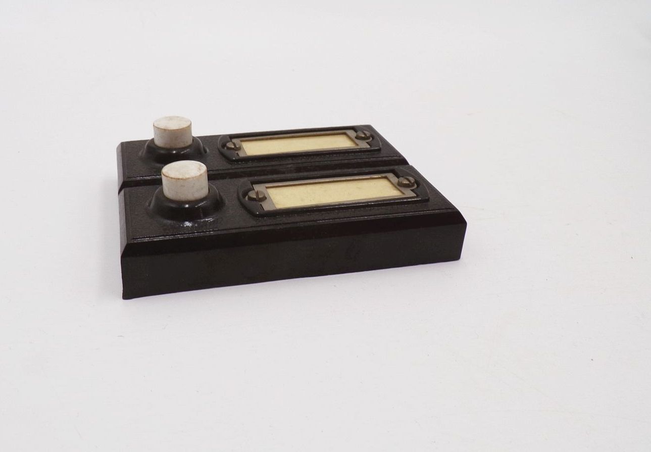 Klingelknopf Namensschild Taster Druckknopf 2er Bakelit Vintage Klingelknopf Namensschild Taster Druckknopf 2er Bakelit Vintage