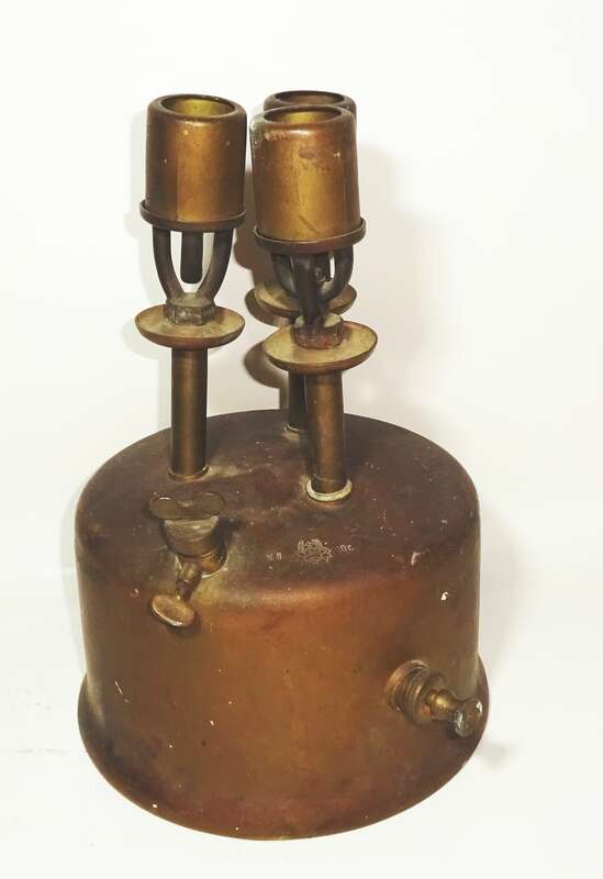 Tyna Gaskocher 3flamig Messing UdSSR CCCP Bunsenbrenner Kocher