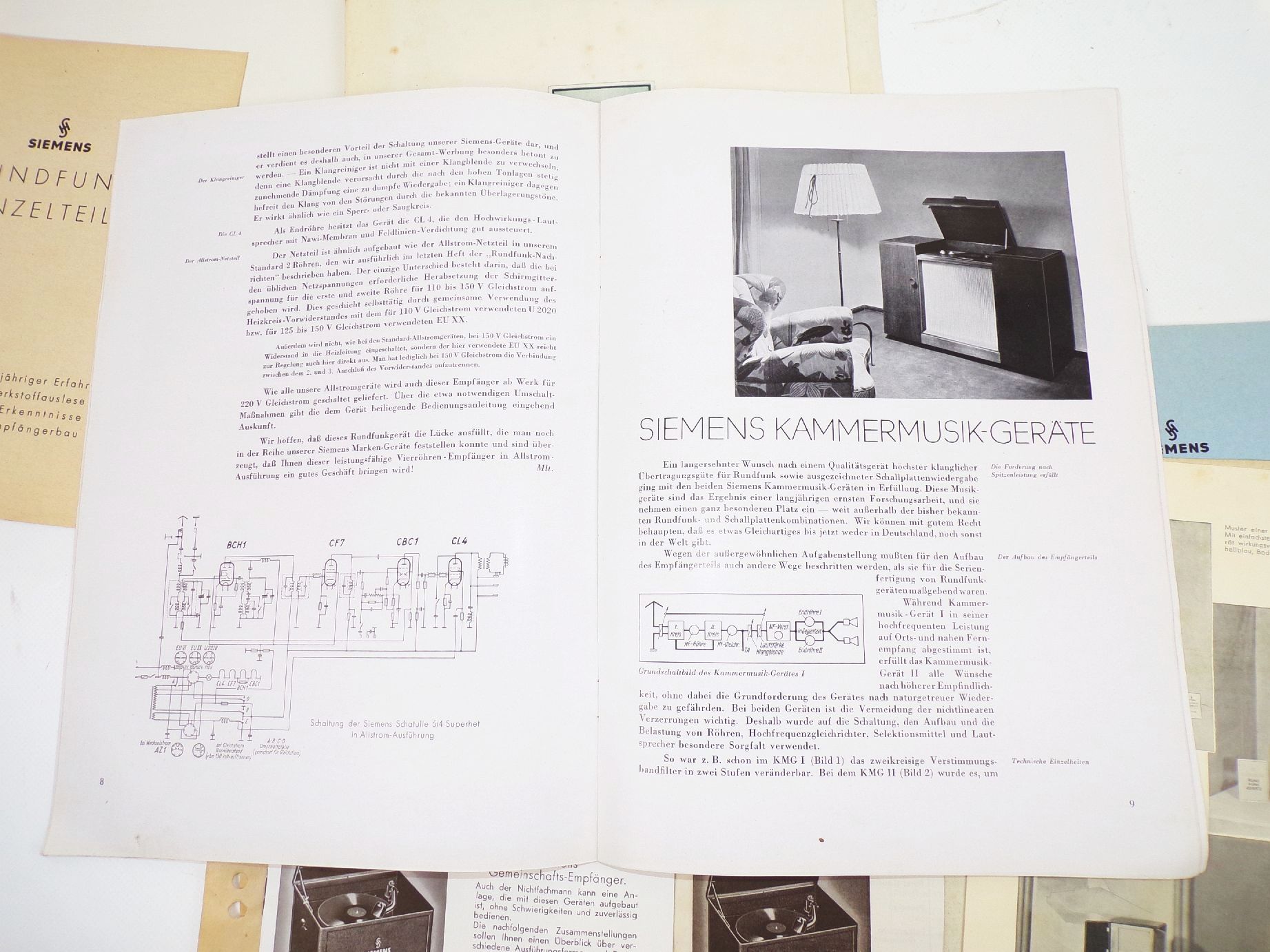 Siemens und Halske Konvolut Prospekte Werbung Elektrotechnik Radio 1929